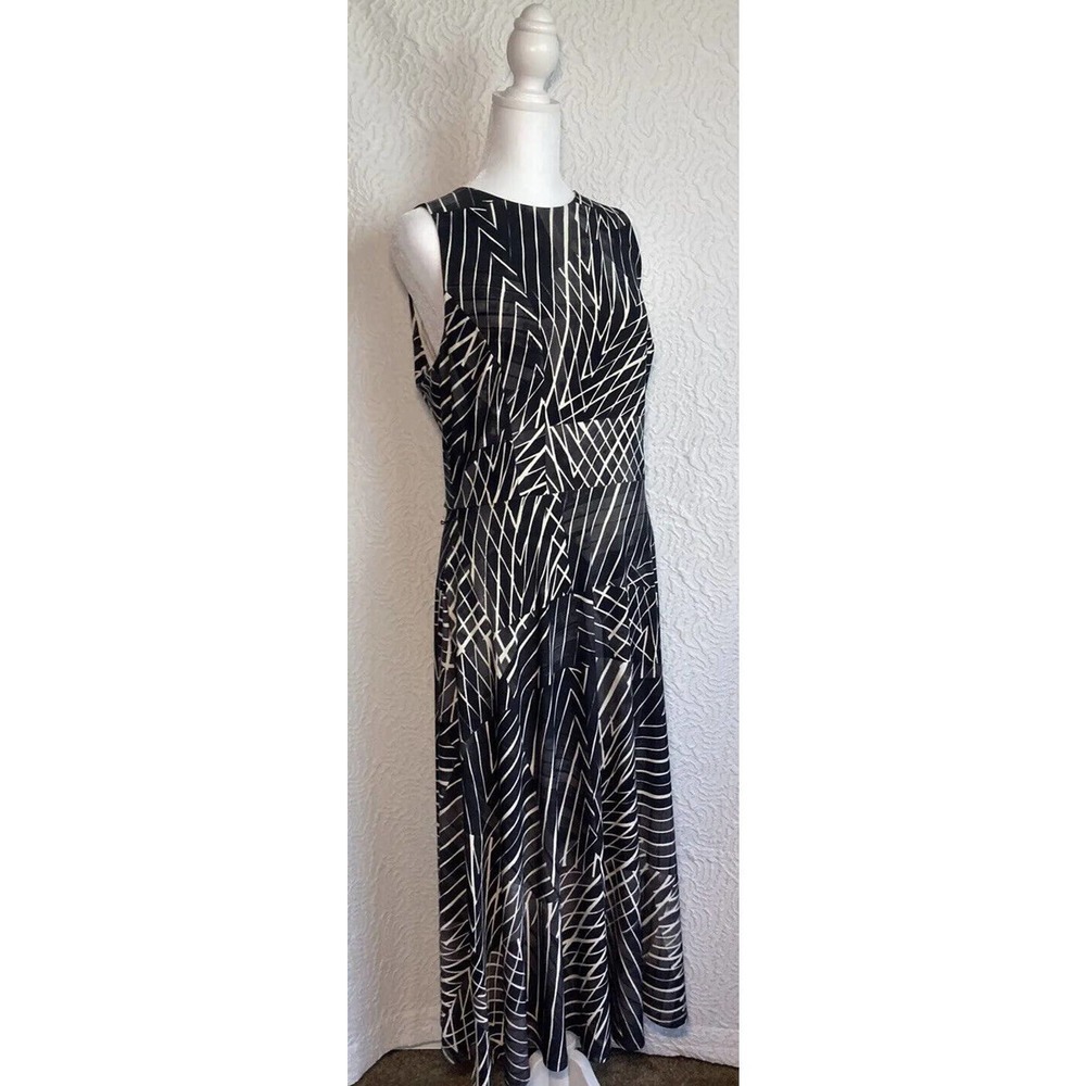 Lauren Ralph Lauren Women Dress Feliana Sleeveless Geometric Midi Size 8
